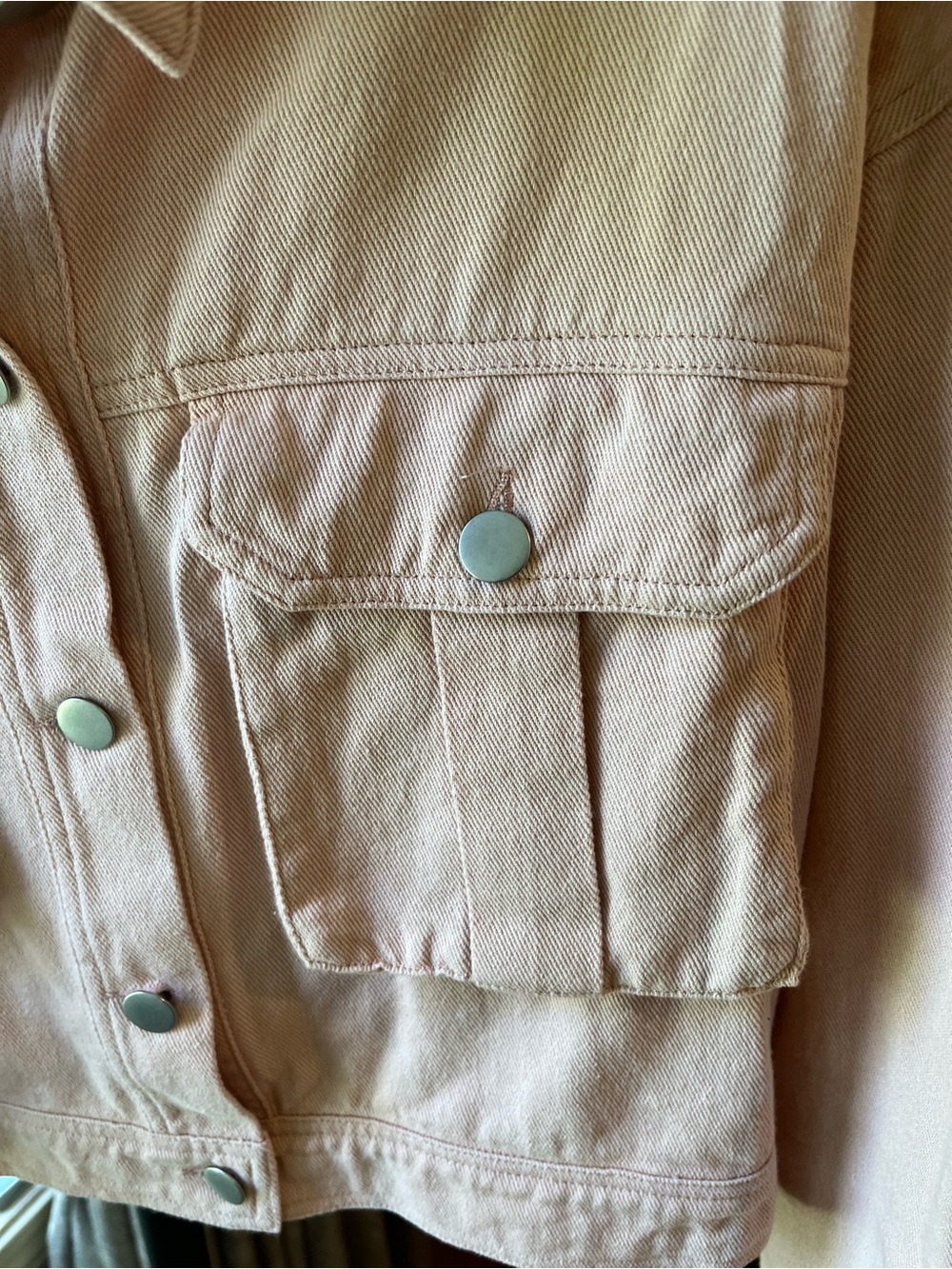 Lulu's Blush Pink Cropped Jean Jacket - Picture 3 of 6
